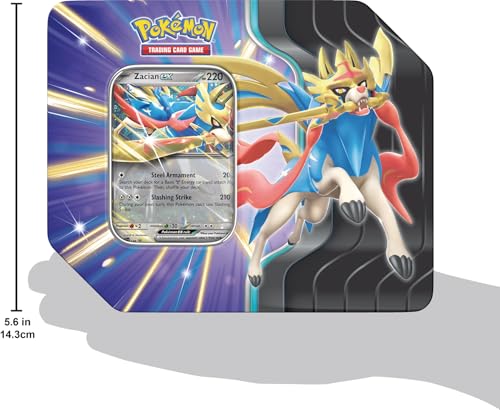 Pokemon TCG: Slashing Legends Tin - Zacian ex - 5 Packs, Promo Card - 3