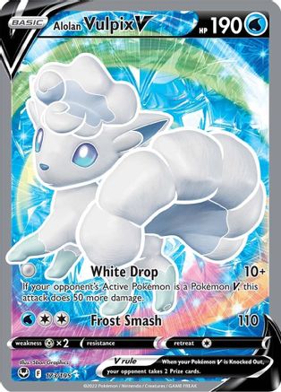 Alolan Vulpix V (Full Art) 173/195 - SWSH12 Silver Tempest Holofoil - Single Cards