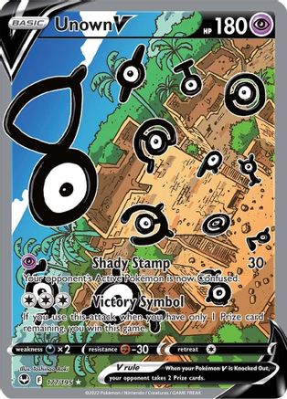 Unown V 177/195 - Pokemon Silver Tempest Holofoil - Single Cards