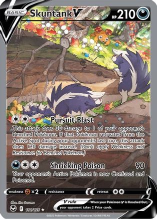 Skuntank V 181/195 - Pokemon Silver Tempest Holofoil - Single Cards