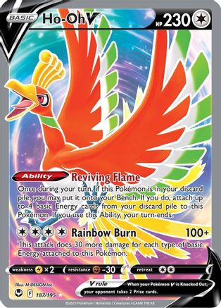 Ho-Oh V (Full Art) 187/195 - SWSH12 Silver Tempest Holofoil - Single Cards