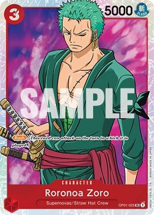 Roronoa Zoro 025 [OP01-025] One Piece - Romance Dawn - Single Cards