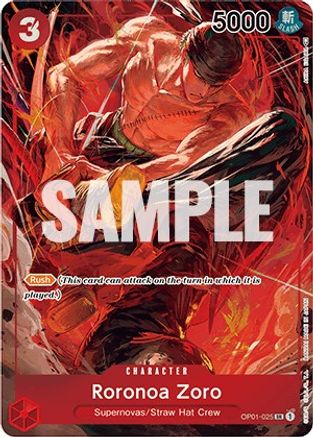 Roronoa Zoro 025 Parallel [OP01-025] One Piece - Romance Dawn - Single Cards