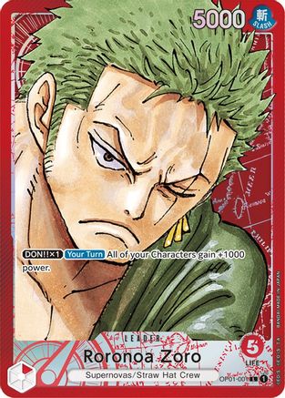 Roronoa Zoro 001 Parallel [OP01-001] One Piece - Romance Dawn - Single Cards
