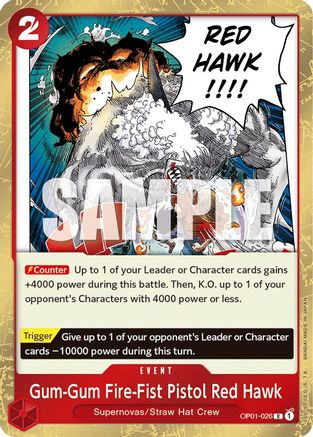 Gum Gum Fire Fist Pistol Red Hawk [OP01-026] One Piece - Romance Dawn - Single Cards
