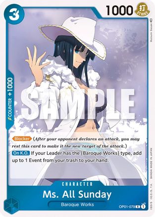 Ms All Sunday [OP01-079] One Piece - Romance Dawn - Single Cards