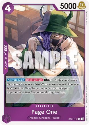 Page One [OP01-112] One Piece - Romance Dawn - Single Cards