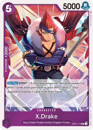 XDrake 114 [OP01-114] One Piece - Romance Dawn - Single Cards