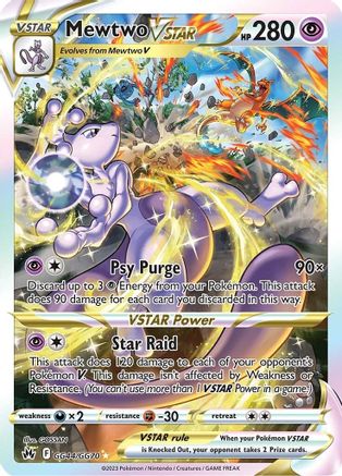 Mewtwo VSTAR GG44/70 - Crown Zenith Galarian Gallery Holofoil - Single Cards