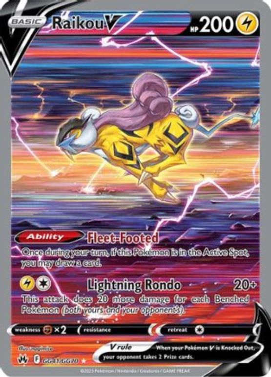 Raikou V GG41/70 - Crown Zenith Galarian Gallery Holofoil - Single Cards
