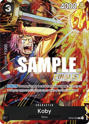 Koby (Online Regional 2023) [Finalist] (OP02-098) - One Piece Promotion Cards - Single Cards