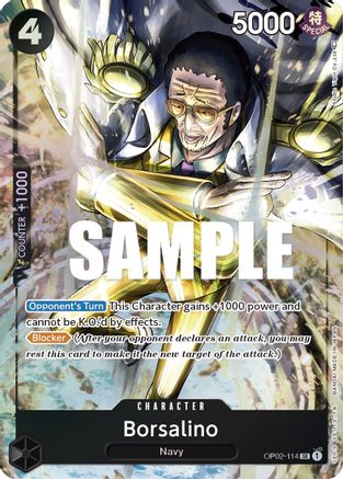Borsalino (Alternate Art) [OP02-114] One Piece - Paramount War - Single Cards