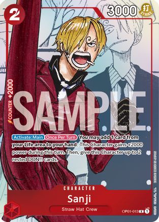 Sanji - OP01-013 (Alternate Art) (OP01-013) - One Piece Promotion Cards - Single Cards