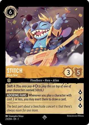 Stitch - Rock Star (23/204) - The First Chapter - Lorcana - Single Cards