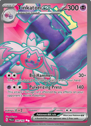 Tinkaton ex - 240/193 (240) [SV02] Pokemon SV02: Paldea Evolved - Single Cards