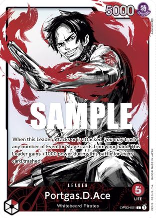 Portgas.D.Ace (Alternate Art) [OP03-001] One Piece - Pillars of Strength - Single Cards