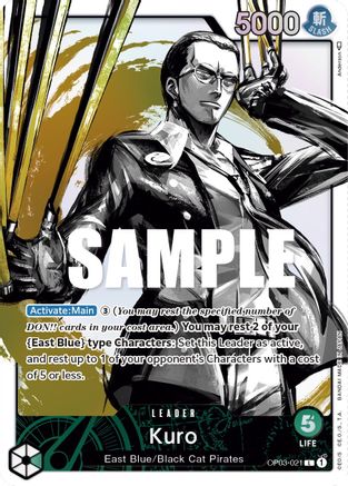 Kuro (Alternate Art) [OP03-021] One Piece - Pillars of Strength - Single Cards