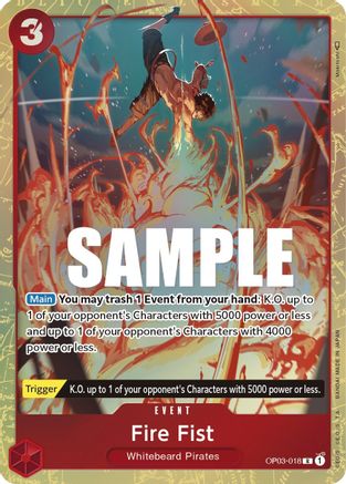Fire Fist (Alternate Art) [OP03-018] One Piece - Pillars of Strength - Single Cards