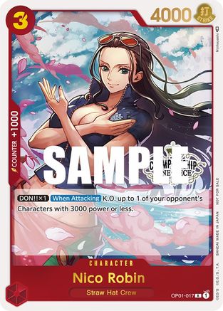 Nico Robin (Store Championship Participation Pack) (OP01-017) - One Piece Promotion Cards - Single Cards