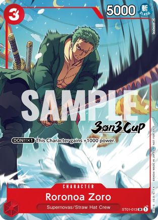 Roronoa Zoro (3-on-3 Cup) [Participant] (ST01-013) - One Piece Promotion Cards - Single Cards