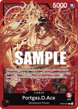 Portgas.D.Ace (Special Goods Set -Ace/Sabo/Luffy-) (OP03-001) - One Piece Promotion Cards - Single Cards