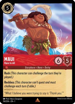Maui - Hero to All (114/204) - The First Chapter Cold Foil - Lorcana - Single Cards
