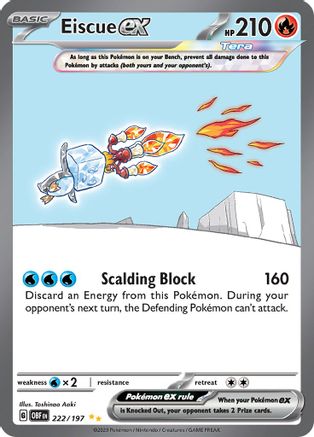Eiscue ex - 222/197 (222) [SV03] Pokemon SV03: Obsidian Flames - Single Cards