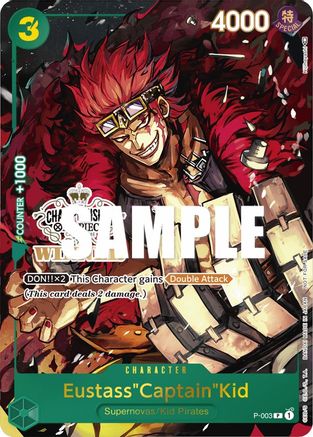 Eustass"Captain"Kid (Store Championship Vol. 2 Winner) (P-003) - One Piece Promotion Cards - Single Cards
