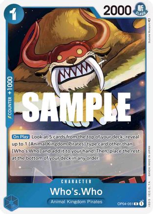 Who's.Who [OP04-051] One Piece - Kingdoms of Intrigue - Single Cards