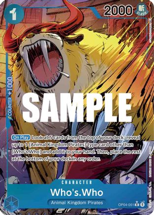 Who's.Who (Alternate Art) [OP04-051] One Piece - Kingdoms of Intrigue - Single Cards
