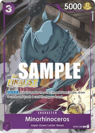Minorhinoceros (Online Regional 2023) [Finalist] (OP03-069) - One Piece Promotion Cards - Single Cards
