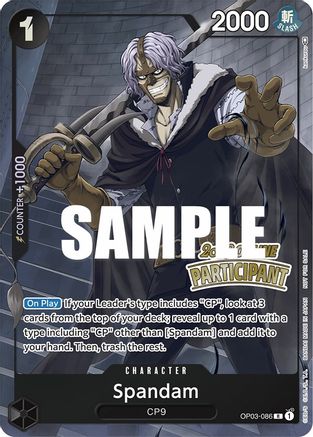 Spandam (Online Regional 2023) [Participant] (OP03-086) - One Piece Promotion Cards - Single Cards