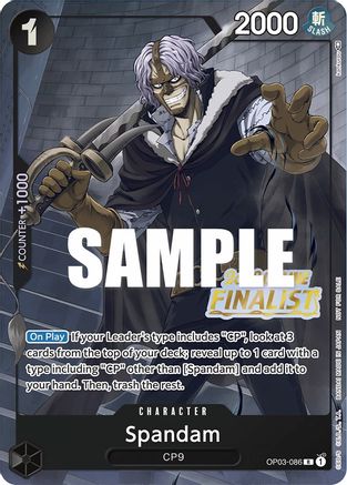 Spandam (Online Regional 2023) [Finalist] (OP03-086) - One Piece Promotion Cards - Single Cards