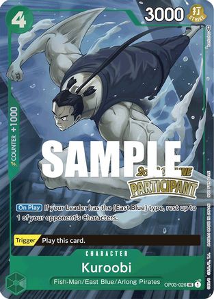 Kuroobi (Offline Regional 2023) [Participant] (OP03-026) [OP-PR] - Single Cards
