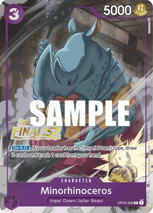 Minorhinoceros (Offline Regional 2023) [Finalist] (OP03-069) - One Piece Promotion Cards - Single Cards