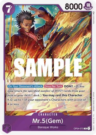 Mr.5 (Gem) [OP04-072] One Piece - Kingdoms of Intrigue - Single Cards