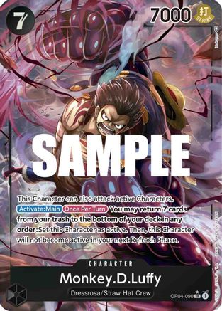 Monkey.D.Luffy (090) (Alternate Art) [OP04-090] One Piece - Kingdoms of Intrigue - Single Cards