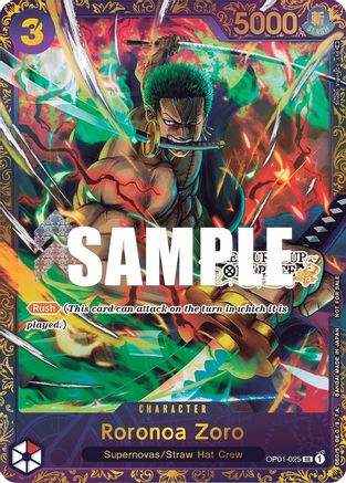 Roronoa Zoro - OP01-025 (Treasure Cup) (OP01-025) - One Piece Promotion Cards - Single Cards