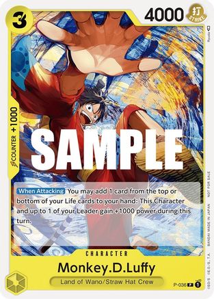 Monkey.D.Luffy (Pre-Release Tournament) (P-036) - One Piece Promotion Cards - Single Cards