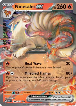 Ninetales ex - 038/165 Pokemon SV: Scarlet and Violet 151 - Single Cards