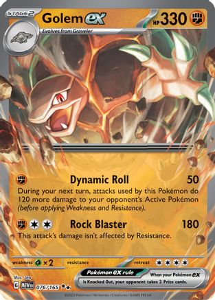 Golem ex - 076/165 Pokemon SV: Scarlet and Violet 151 - Single Cards