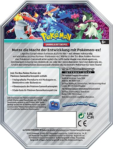 Pokémon - Trading Card Game: Tin-Box Paldea Partner: Maskagato-ex (1 Holographic Promo Card & 4 Booster Packs) - 2