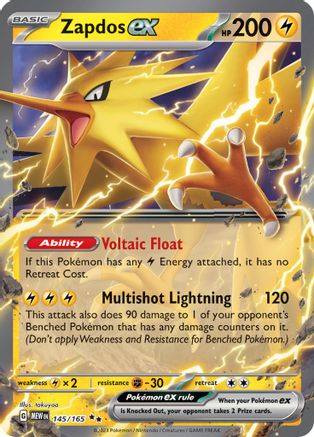 Zapdos ex - 145/165 Pokemon SV: Scarlet and Violet 151 - Single Cards