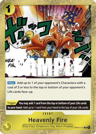 Heavenly Fire [OP04-117] One Piece - Kingdoms of Intrigue - Single Cards