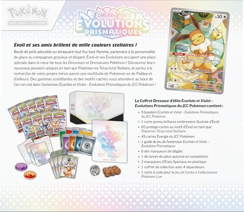 Pokemon Scarlet & Purple Elite Trainer Set - Prismatic Evolutions of The Pokemon TCG (1 Fully Illustrated Promo Card, 9 Booster Packs & Premium Game Accessories) - 7