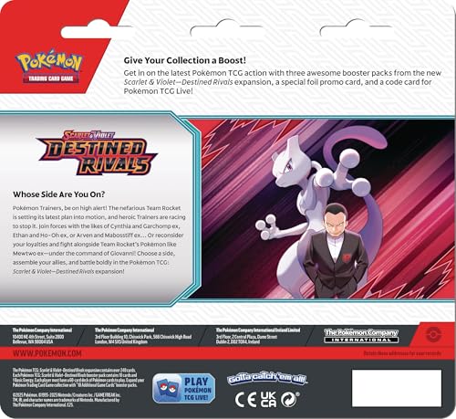 Pokemon TCG: Scarlet & Violet - Destined Rivals 3-Pack Blister – Kangaskhan (3 Booster Packs & 1 Foil Promo Card) - 3