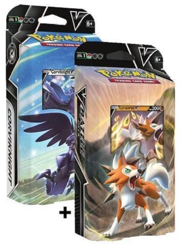 Pokemon 2022 Battle Both Theme Decks Lycanroc V & Corviknight V - 60 Cards Each - 2