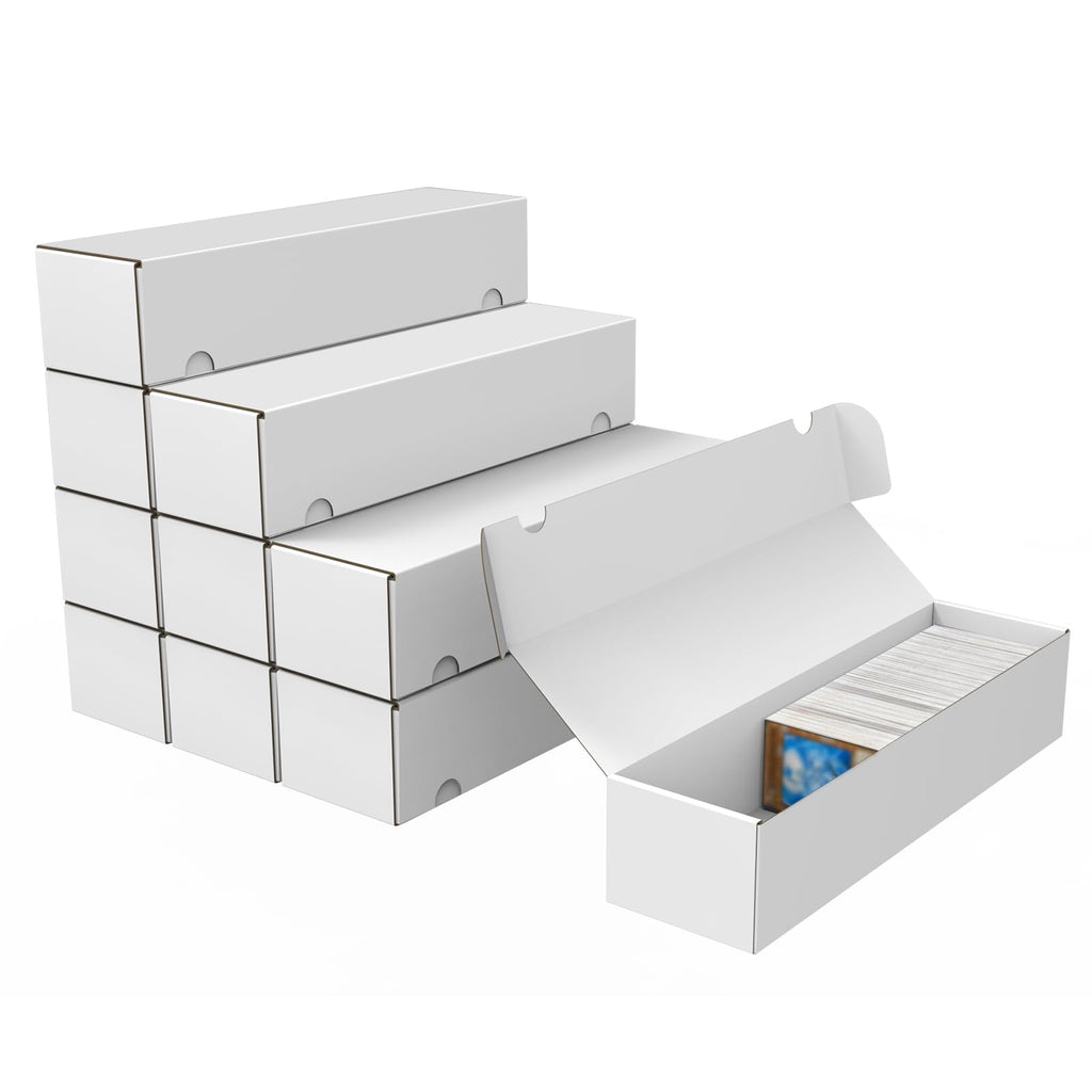 XRACV Trading Card Storage Box, 10-Pack 1100 Count White Corrugated Cardboard Bulk Sports Storage Box for TCG/Magic/Mtg Basketball Cards, Collectible Trading Cards