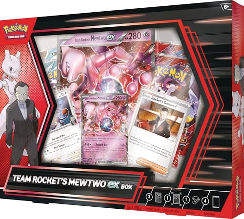 Pokemon TCG: Team Rocket’s Mewtwo ex Box - 4 Packs, Promos - 3