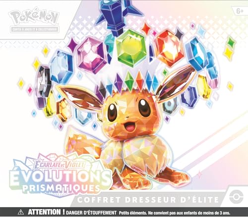 Pokemon Scarlet & Purple Elite Trainer Set - Prismatic Evolutions of The Pokemon TCG (1 Fully Illustrated Promo Card, 9 Booster Packs & Premium Game Accessories) - 9
